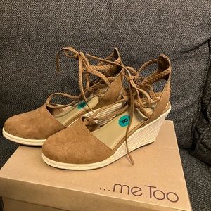 Caramel color wedge espadrilles